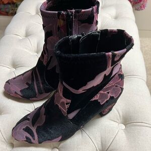 Steve Madden Floral Burnt Velvet Ankle Boots